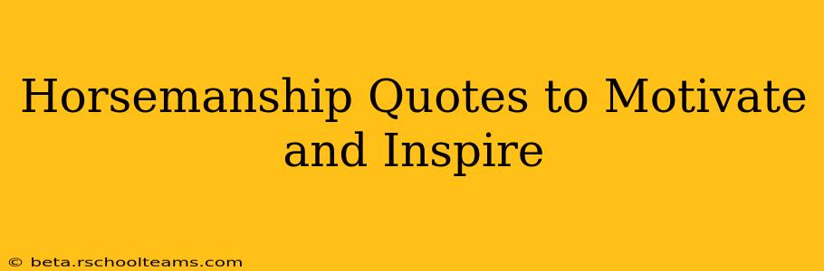 Horsemanship Quotes to Motivate and Inspire