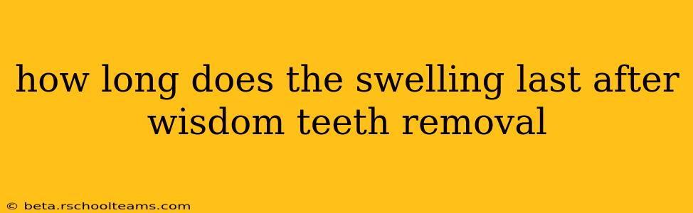 how long does the swelling last after wisdom teeth removal