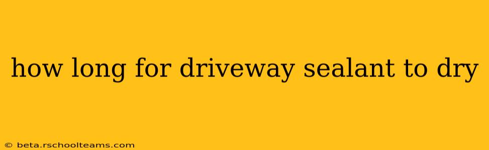 how long for driveway sealant to dry