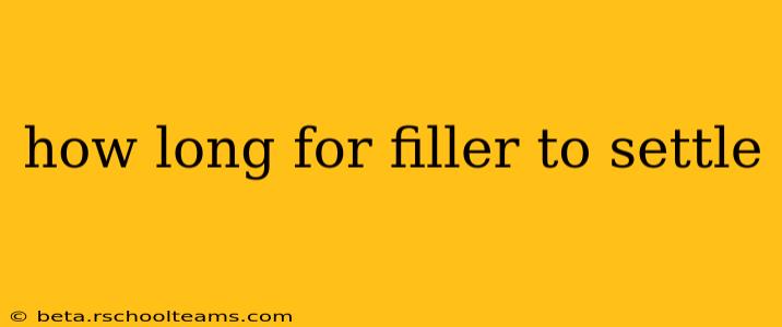 how long for filler to settle