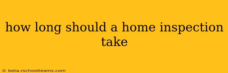 how long should a home inspection take