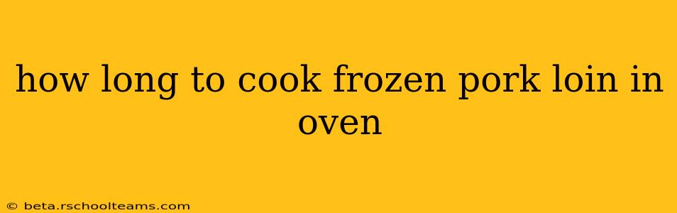 how long to cook frozen pork loin in oven