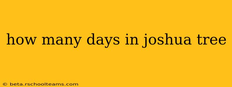 how many days in joshua tree