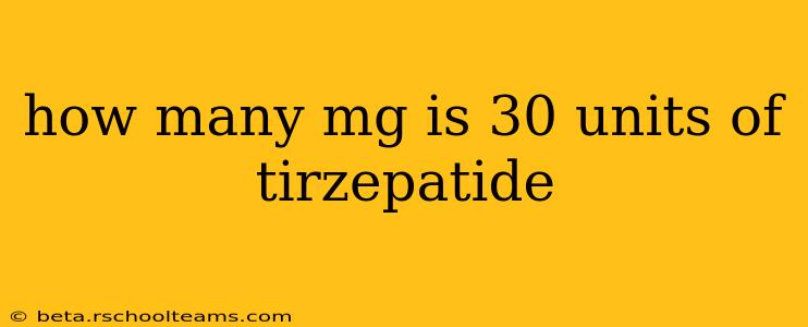 how many mg is 30 units of tirzepatide