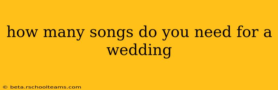 how many songs do you need for a wedding