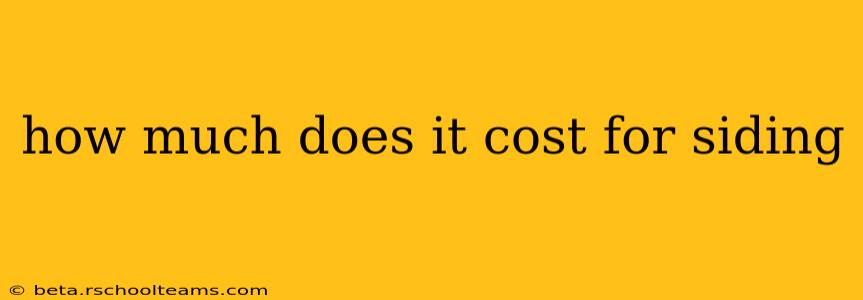 how much does it cost for siding