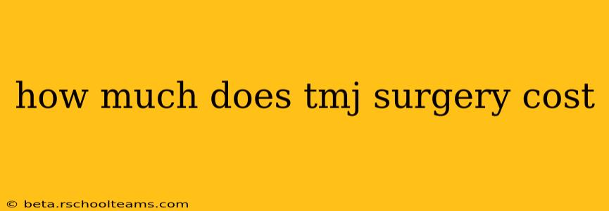 how much does tmj surgery cost