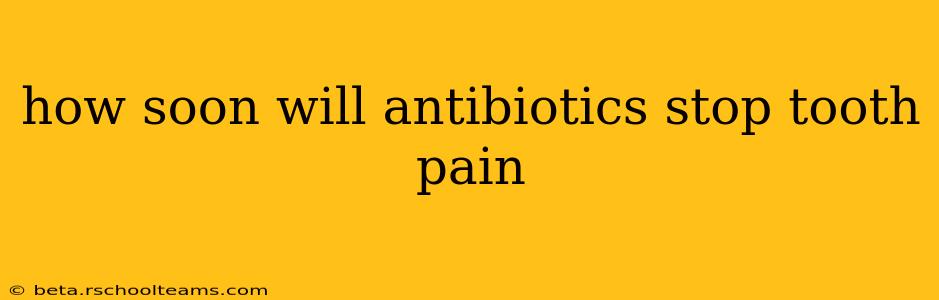 how soon will antibiotics stop tooth pain