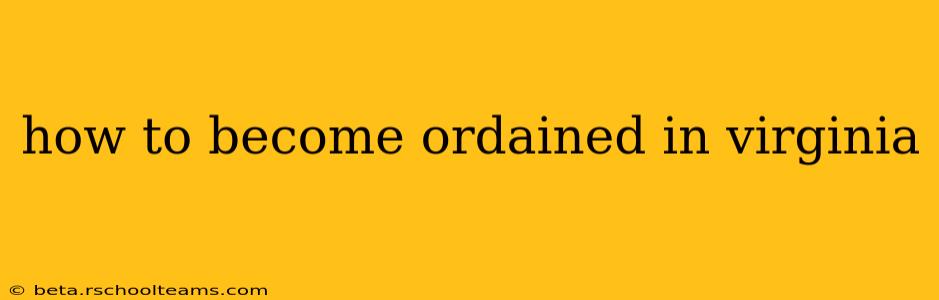how to become ordained in virginia