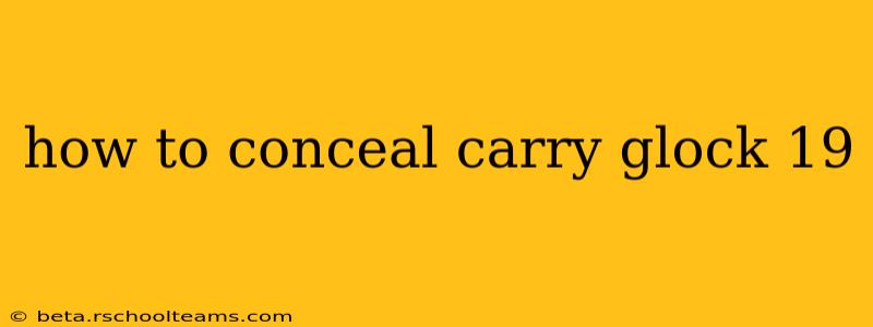 how to conceal carry glock 19