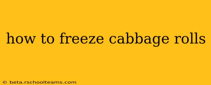 how to freeze cabbage rolls