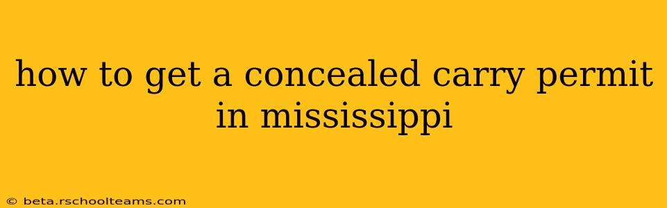 how to get a concealed carry permit in mississippi