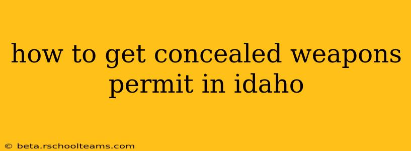 how to get concealed weapons permit in idaho