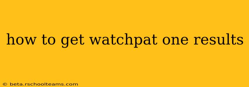 how to get watchpat one results