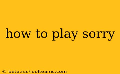 how to play sorry