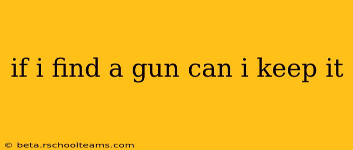 if i find a gun can i keep it