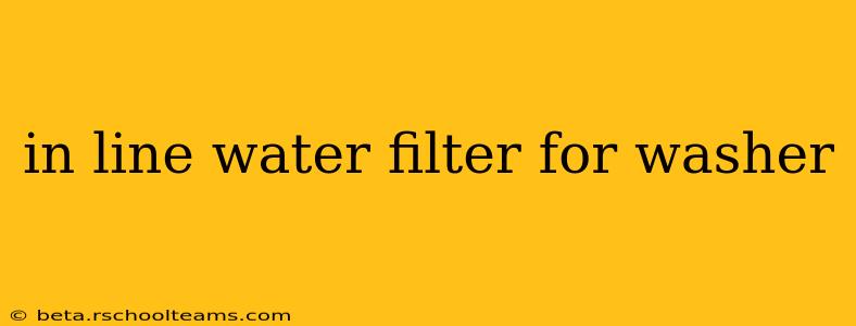 in line water filter for washer