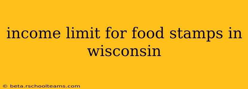 income limit for food stamps in wisconsin