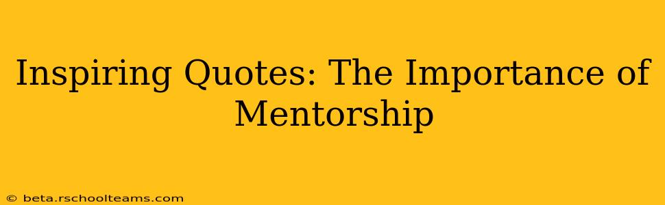 Inspiring Quotes: The Importance of Mentorship
