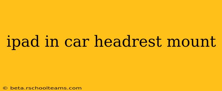 ipad in car headrest mount