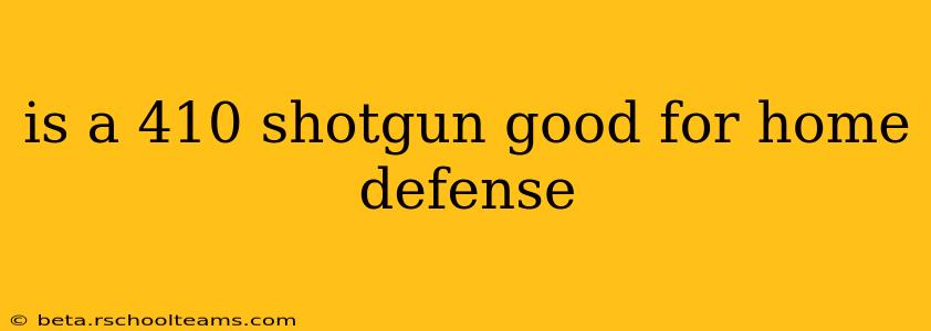is a 410 shotgun good for home defense