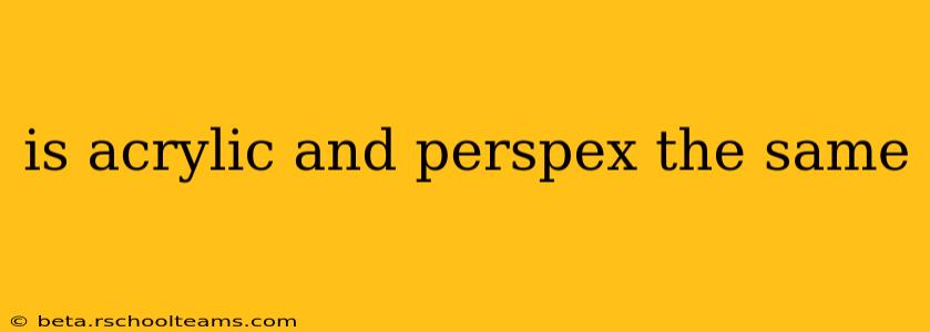 is acrylic and perspex the same