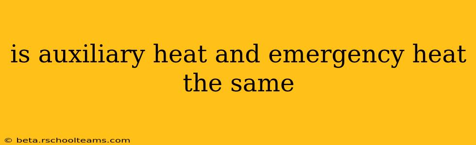 is auxiliary heat and emergency heat the same