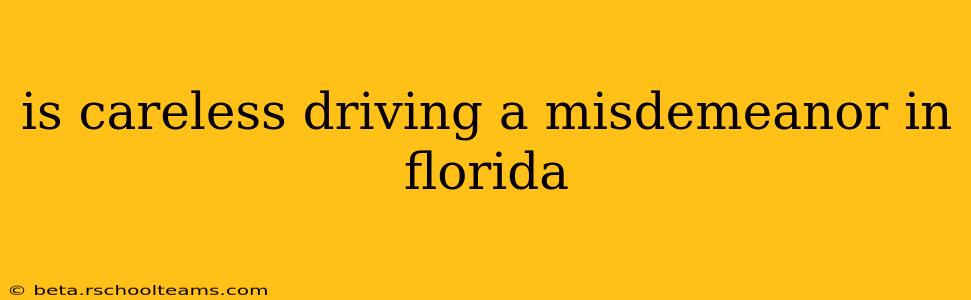 is careless driving a misdemeanor in florida
