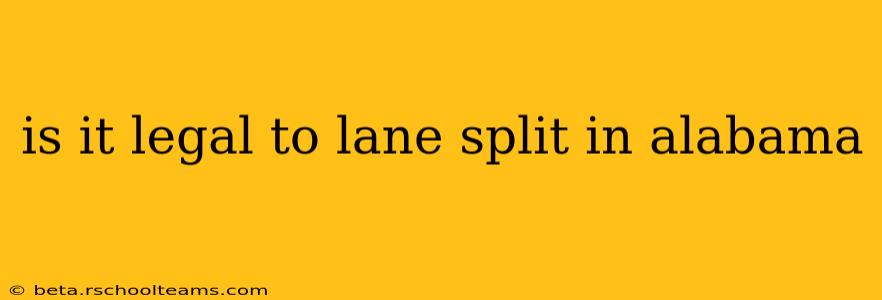 is it legal to lane split in alabama