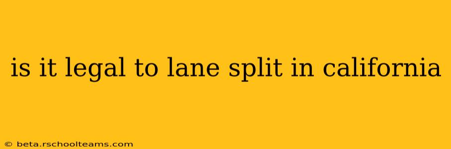 is it legal to lane split in california