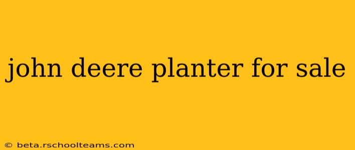 john deere planter for sale