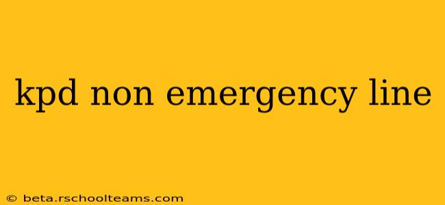 kpd non emergency line