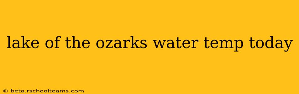 lake of the ozarks water temp today