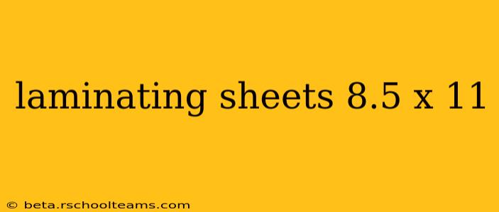 laminating sheets 8.5 x 11