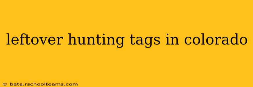 leftover hunting tags in colorado