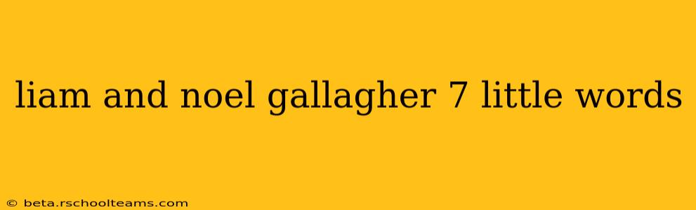 liam and noel gallagher 7 little words