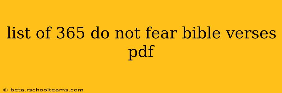 list of 365 do not fear bible verses pdf