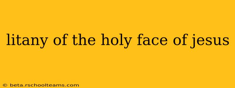 litany of the holy face of jesus