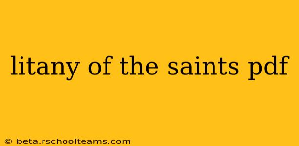 litany of the saints pdf