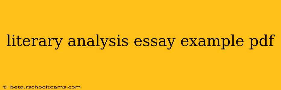 literary analysis essay example pdf