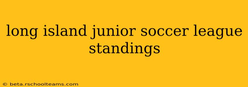 long island junior soccer league standings