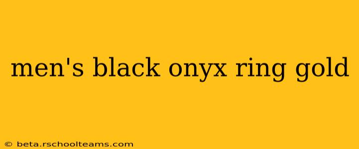 men's black onyx ring gold