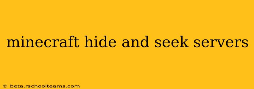 minecraft hide and seek servers