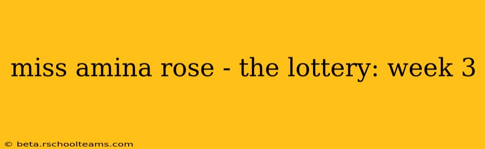 miss amina rose - the lottery: week 3