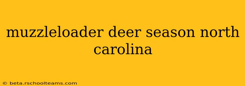 muzzleloader deer season north carolina