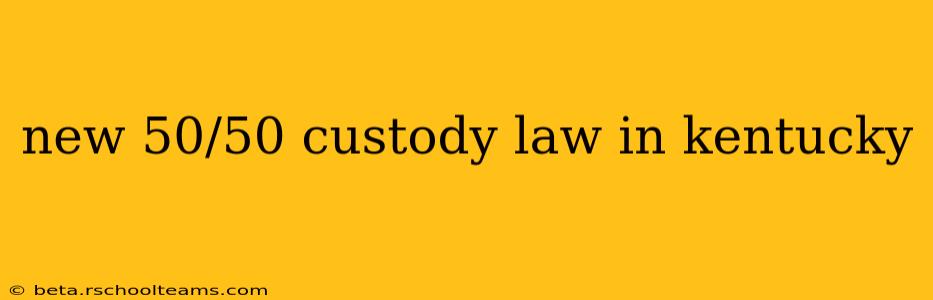 new 50/50 custody law in kentucky