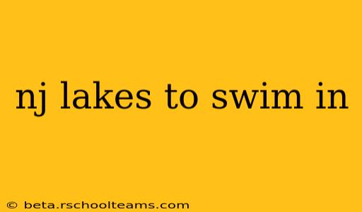 nj lakes to swim in