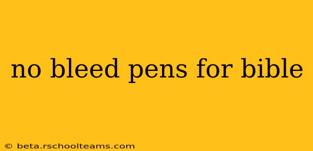 no bleed pens for bible