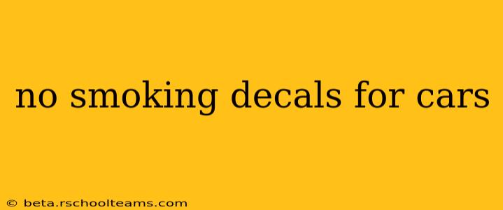 no smoking decals for cars