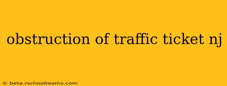 obstruction of traffic ticket nj
